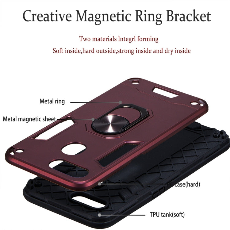 For OPPO A5s & A7 2 in 1 Armour Series PC + TPU Protective Case with Ring Holder