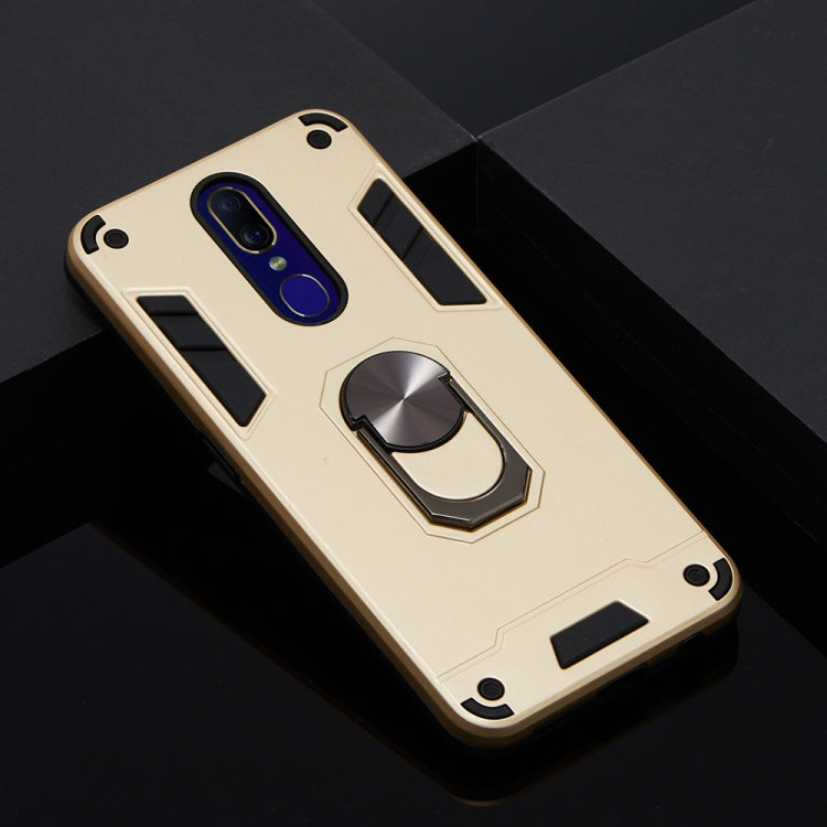 For OPPO F11 & A9 2 in 1 Armour Series PC + TPU Protective Case with Ring Holder