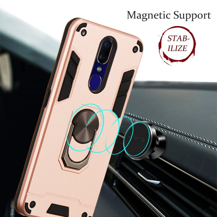 For OPPO F11 & A9 2 in 1 Armour Series PC + TPU Protective Case with Ring Holder