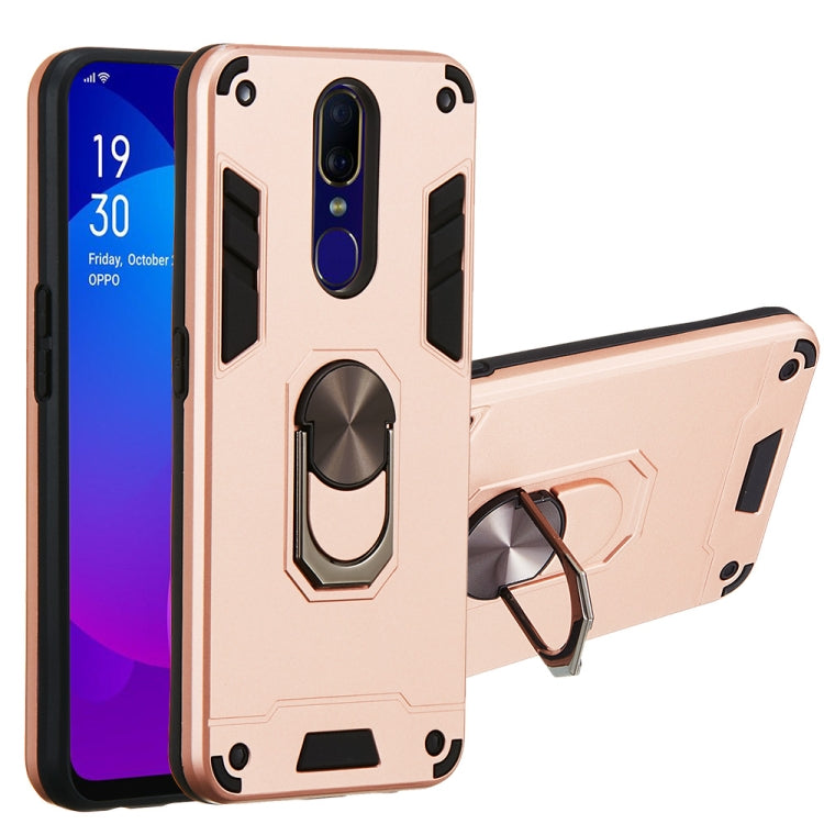 For OPPO F11 & A9 2 in 1 Armour Series PC + TPU Protective Case with Ring Holder