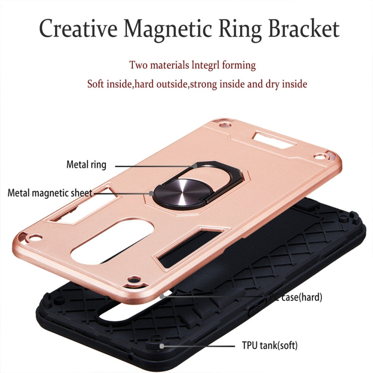 For OPPO F11 & A9 2 in 1 Armour Series PC + TPU Protective Case with Ring Holder