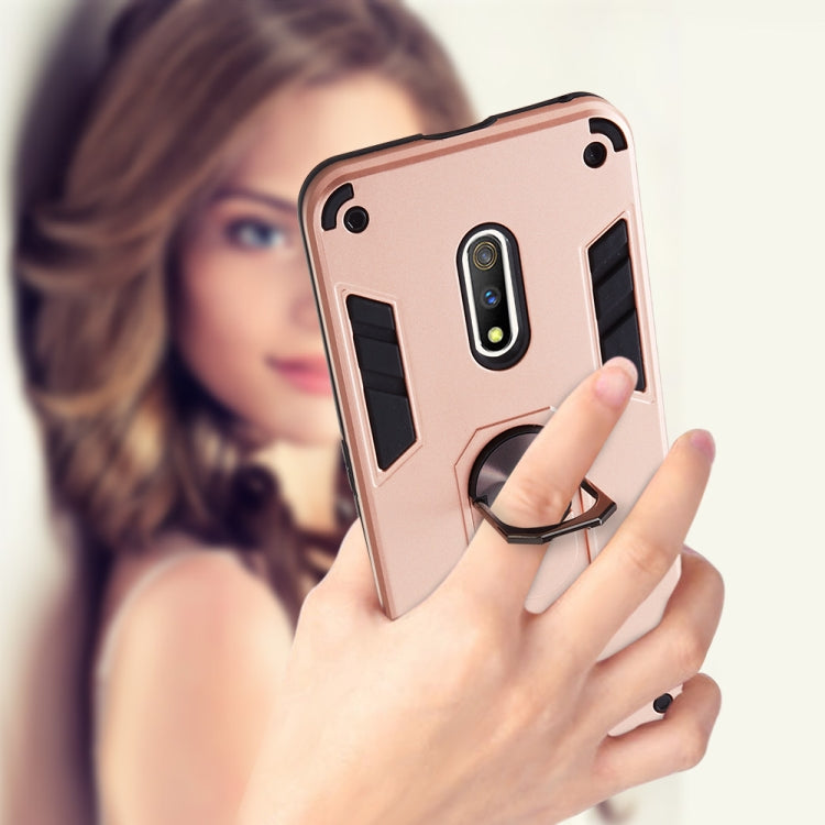 For OPPO K3 & Realme X 2 in 1 Armour Series PC + TPU Protective Case with Ring Holder