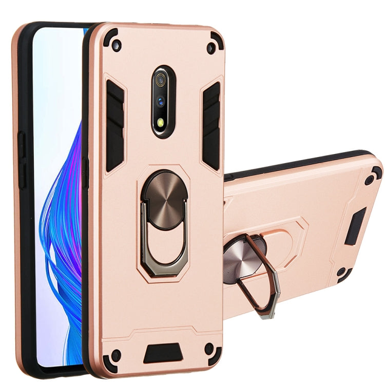 For OPPO K3 & Realme X 2 in 1 Armour Series PC + TPU Protective Case with Ring Holder