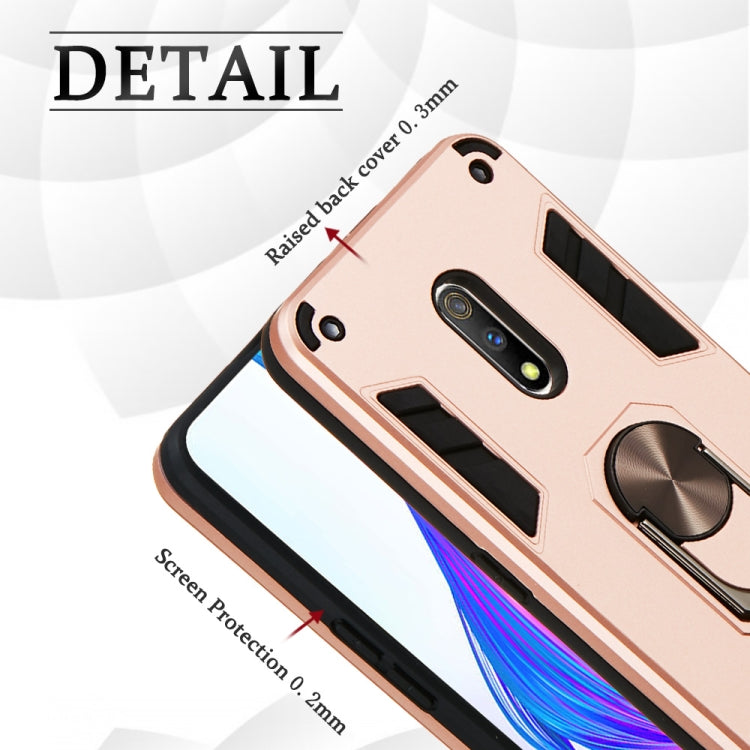 For OPPO K3 & Realme X 2 in 1 Armour Series PC + TPU Protective Case with Ring Holder