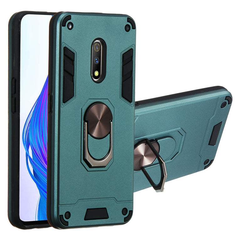 For OPPO K3 & Realme X 2 in 1 Armour Series PC + TPU Protective Case with Ring Holder
