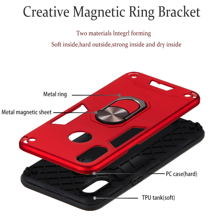 For OPPO Realme 3 2 in 1 Armour Series PC + TPU Protective Case with Ring Holder