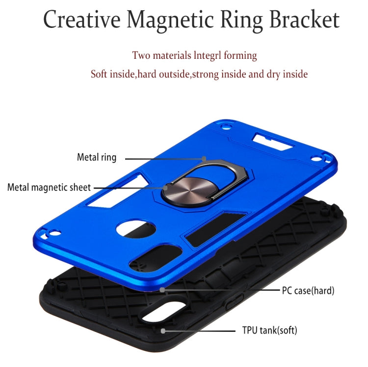 For OPPO Realme 3 2 in 1 Armour Series PC + TPU Protective Case with Ring Holder