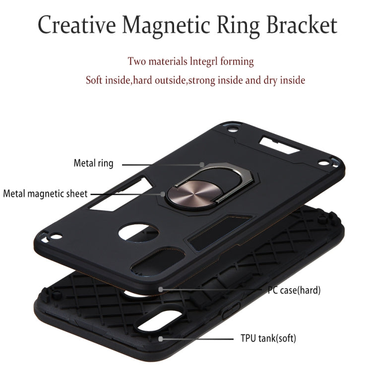 For OPPO Realme 3 2 in 1 Armour Series PC + TPU Protective Case with Ring Holder