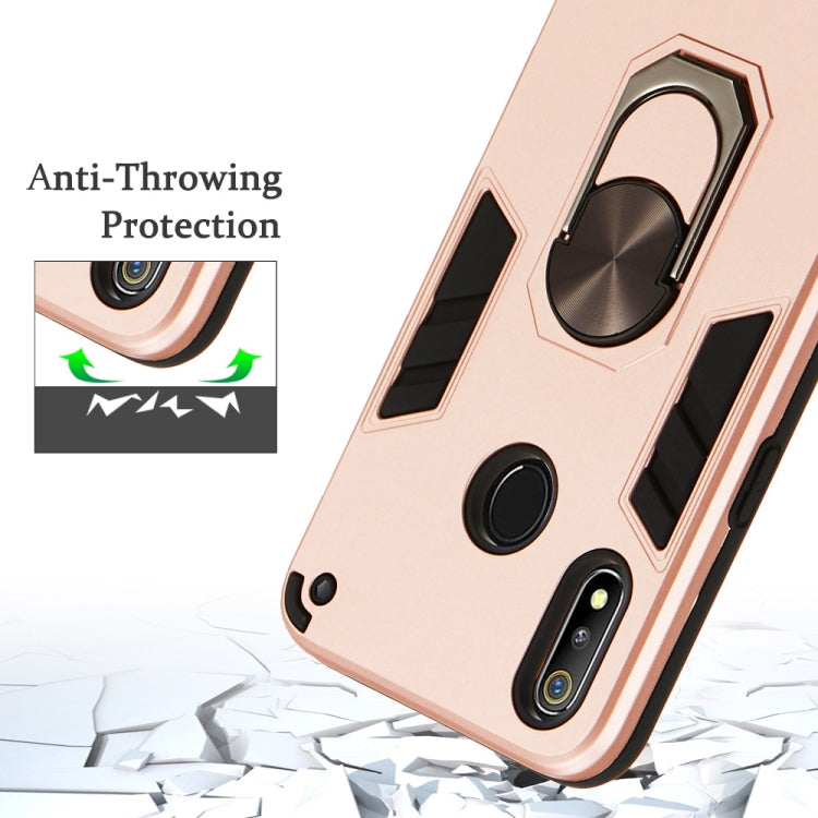 For OPPO Realme 3 2 in 1 Armour Series PC + TPU Protective Case with Ring Holder