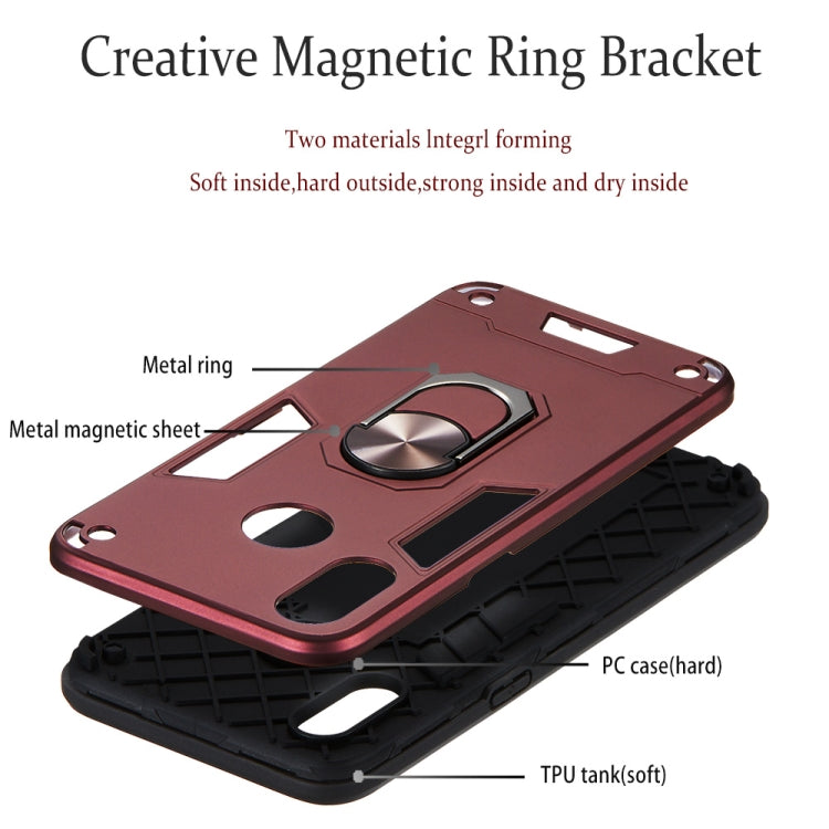 For OPPO Realme 3 2 in 1 Armour Series PC + TPU Protective Case with Ring Holder