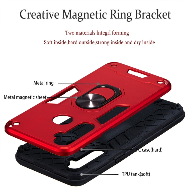 For OPPO Realme 5 2 in 1 Armour Series PC + TPU Protective Case with Ring Holder