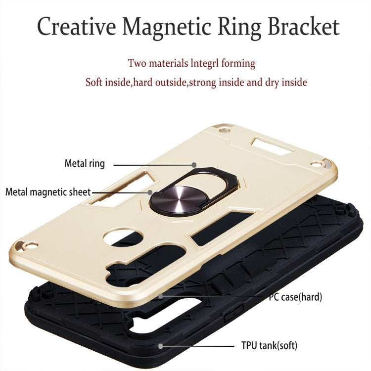 For OPPO Realme 5 2 in 1 Armour Series PC + TPU Protective Case with Ring Holder