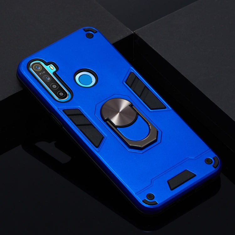 For OPPO Realme 5 2 in 1 Armour Series PC + TPU Protective Case with Ring Holder