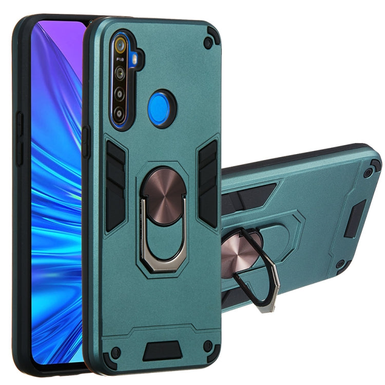 For OPPO Realme 5 2 in 1 Armour Series PC + TPU Protective Case with Ring Holder