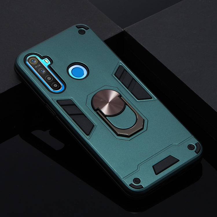 For OPPO Realme 5 2 in 1 Armour Series PC + TPU Protective Case with Ring Holder