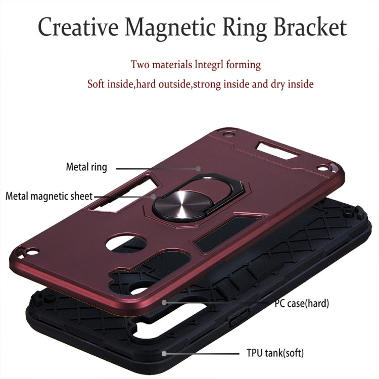 For OPPO Realme 5 2 in 1 Armour Series PC + TPU Protective Case with Ring Holder