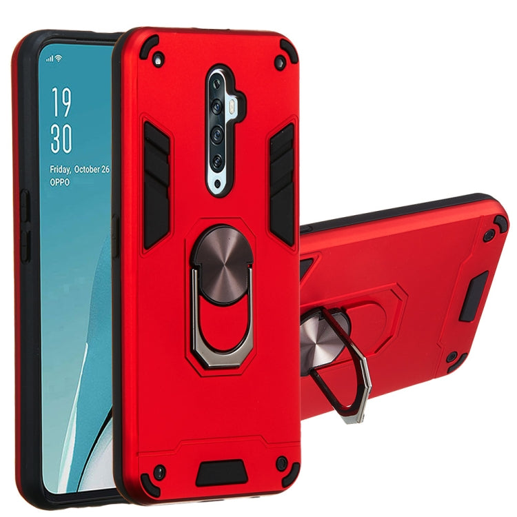 For OPPO Reno2 Z & Reno2 F 2 in 1 Armour Series PC + TPU Protective Case with Ring Holder