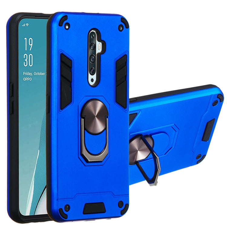 For OPPO Reno2 Z & Reno2 F 2 in 1 Armour Series PC + TPU Protective Case with Ring Holder