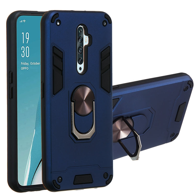 For OPPO Reno2 Z & Reno2 F 2 in 1 Armour Series PC + TPU Protective Case with Ring Holder