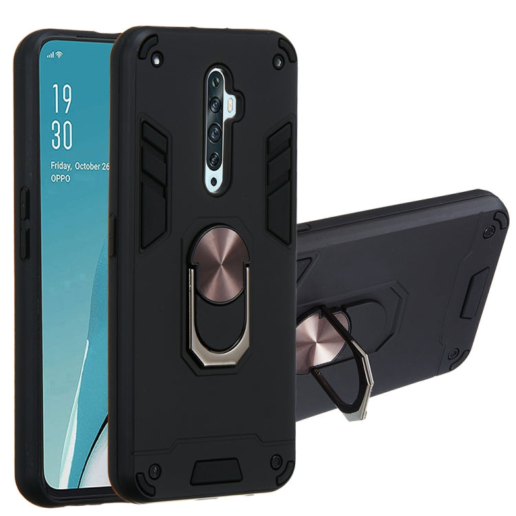 For OPPO Reno2 Z & Reno2 F 2 in 1 Armour Series PC + TPU Protective Case with Ring Holder