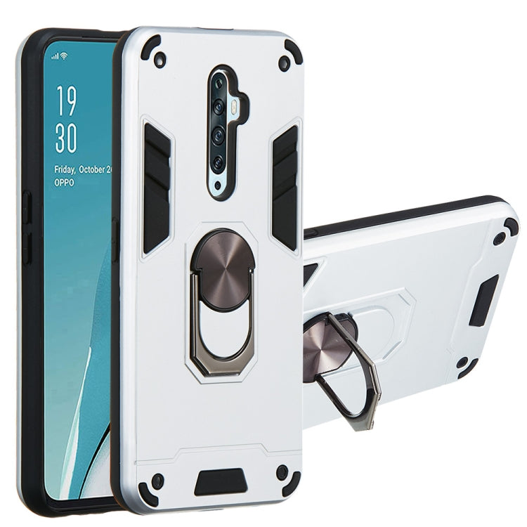 For OPPO Reno2 Z & Reno2 F 2 in 1 Armour Series PC + TPU Protective Case with Ring Holder