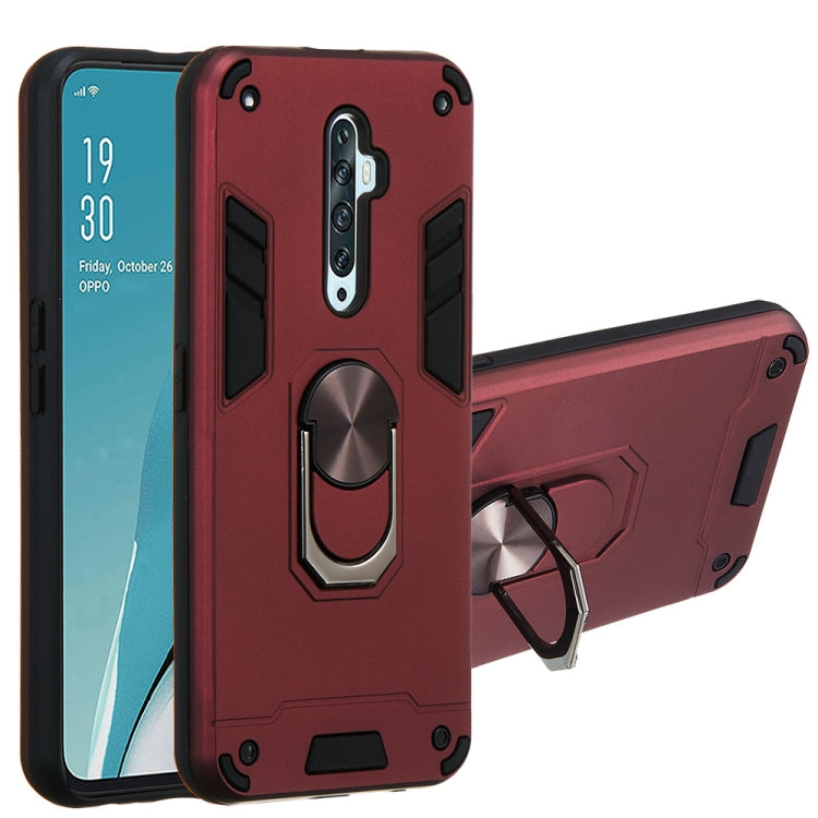 For OPPO Reno2 Z & Reno2 F 2 in 1 Armour Series PC + TPU Protective Case with Ring Holder