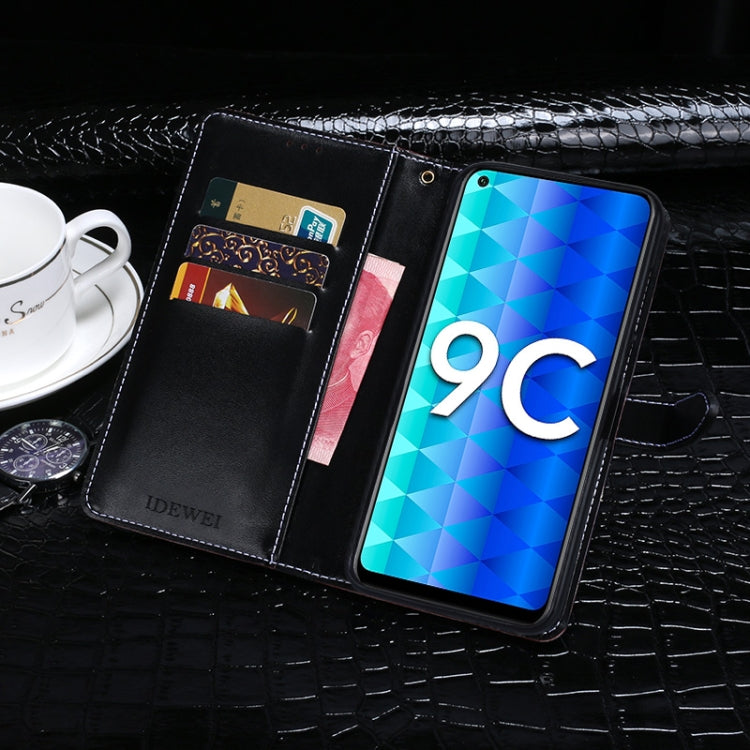 For Huawei Honor 9C idewei Crocodile Texture Horizontal Flip Leather Case with Holder & Card Slots & Wallet