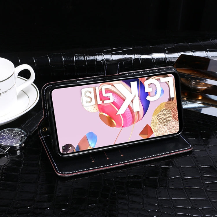 For LG K51S idewei Crocodile Texture Horizontal Flip Leather Case with Holder & Card Slots & Wallet