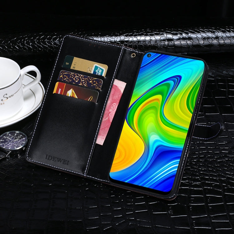For Xiaomi Redmi Note 9 idewei Crocodile Texture Horizontal Flip Leather Case with Holder & Card Slots & Wallet