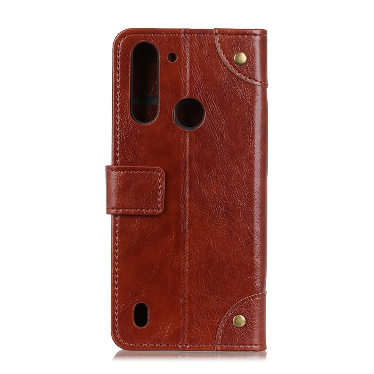 For Motorola Moto One Fusion Copper Buckle Nappa Texture Horizontal Flip Leather Case with Holder & Card Slots & Wallet