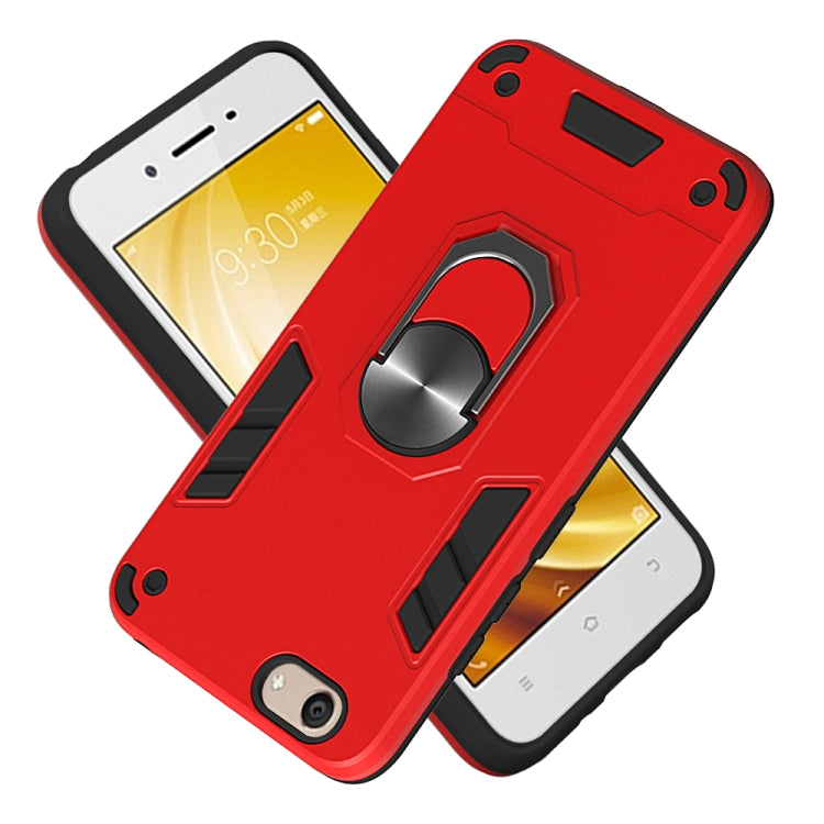 For vivo Y53 2 in 1 Armour Series PC + TPU Protective Case with Ring Holder
