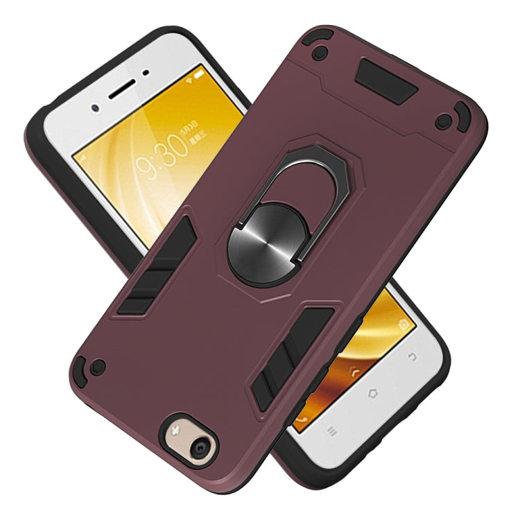 For vivo Y53 2 in 1 Armour Series PC + TPU Protective Case with Ring Holder
