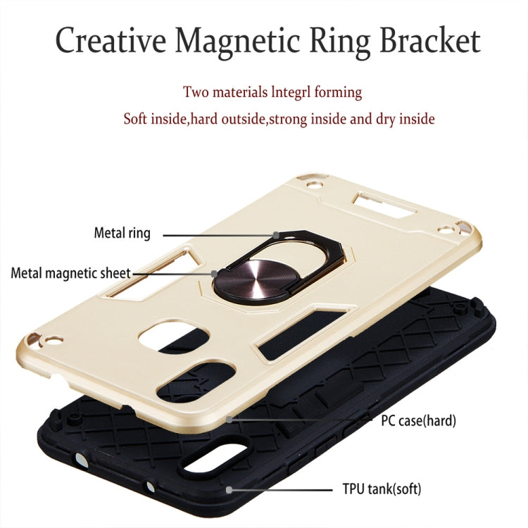 For vivo X21 2 in 1 Armour Series PC + TPU Protective Case with Ring Holder