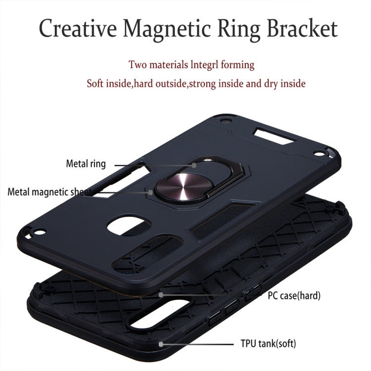 For vivo Y17 / Y15 / Y12 / U10 / Y11 / Y3 2 in 1 Armour Series PC + TPU Protective Case with Ring Holder