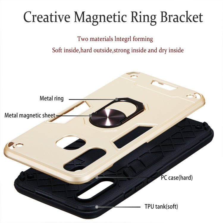 For vivo Y19 / Y5s / U3 / U20 2 in 1 Armour Series PC + TPU Protective Case with Ring Holder