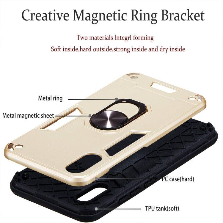 For vivo Y91c/Y93/Y91i/Y90(Indian Version) 2 in 1 Armour Series PC + TPU Protective Case with Ring Holder