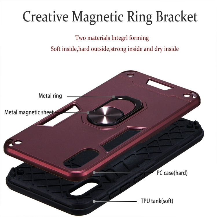 For vivo Y91c/Y93/Y91i/Y90(Indian Version) 2 in 1 Armour Series PC + TPU Protective Case with Ring Holder