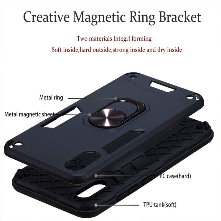 For vivo Y91c/Y93/Y91i/Y90(Indian Version) 2 in 1 Armour Series PC + TPU Protective Case with Ring Holder