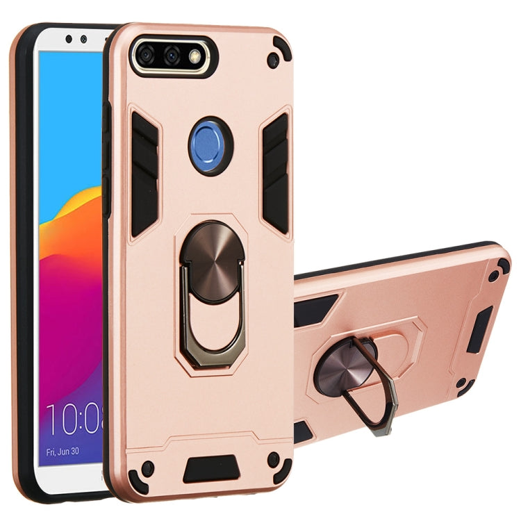 For Huawei Honor 7C / Enjoy 8 2 in 1 Armour Series PC + TPU Protective Case with Ring Holder