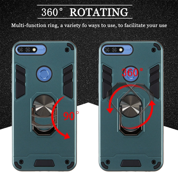For Huawei Honor 7C / Enjoy 8 2 in 1 Armour Series PC + TPU Protective Case with Ring Holder