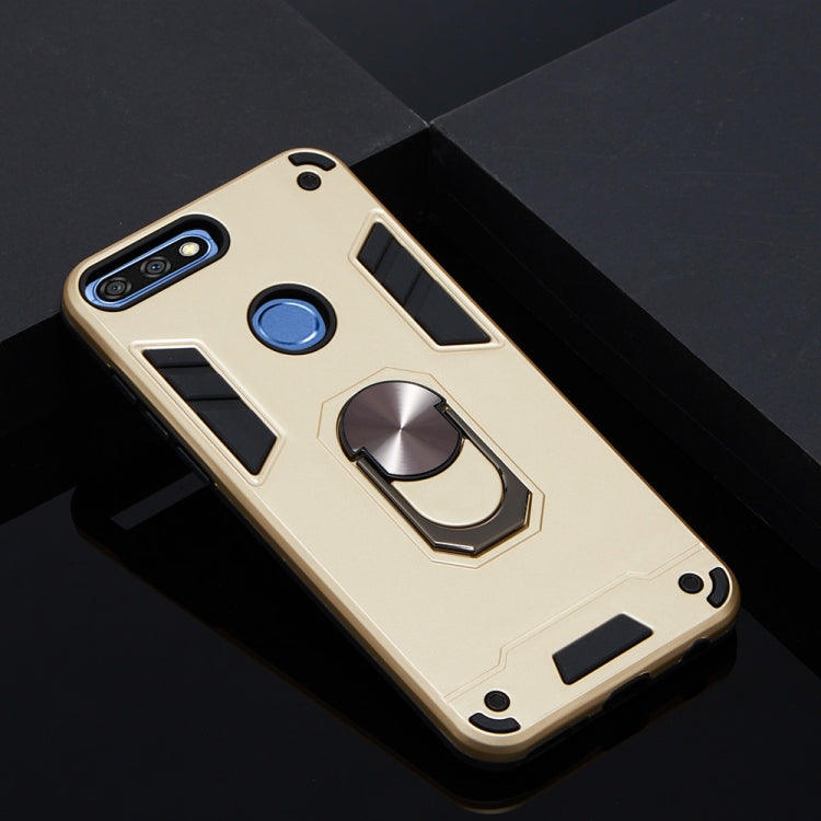 For Huawei Honor 7C / Enjoy 8 2 in 1 Armour Series PC + TPU Protective Case with Ring Holder