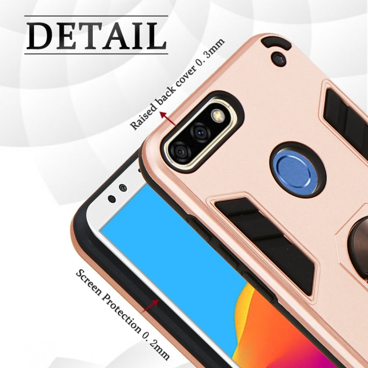 For Huawei Honor 7C / Enjoy 8 2 in 1 Armour Series PC + TPU Protective Case with Ring Holder