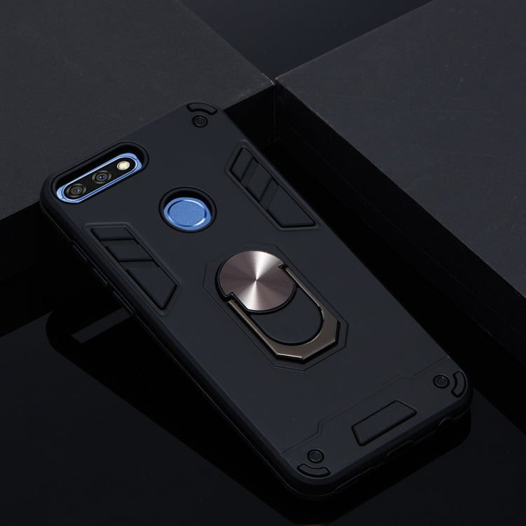 For Huawei Honor 7C / Enjoy 8 2 in 1 Armour Series PC + TPU Protective Case with Ring Holder