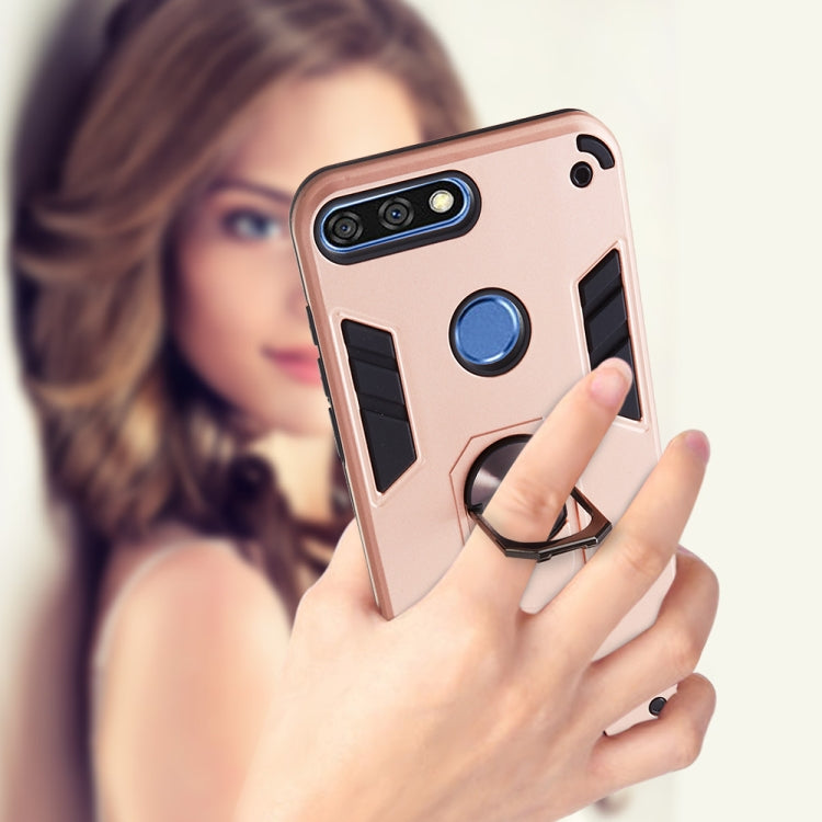For Huawei Honor 7C / Enjoy 8 2 in 1 Armour Series PC + TPU Protective Case with Ring Holder
