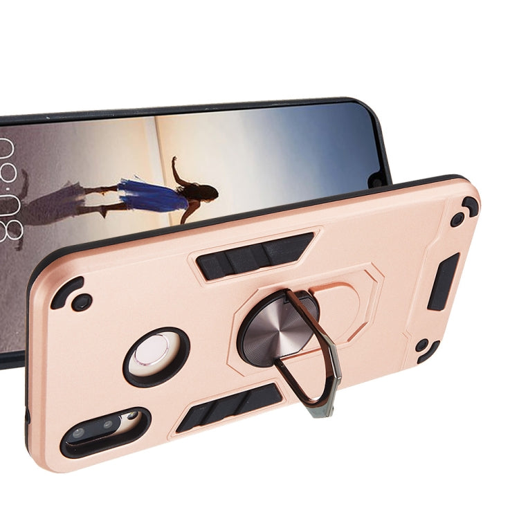 For Huawei P20 Lite / nova 3e 2 in 1 Armour Series PC + TPU Protective Case with Ring Holder