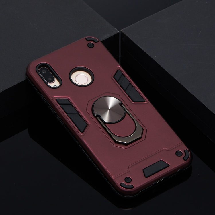 For Huawei P20 Lite / nova 3e 2 in 1 Armour Series PC + TPU Protective Case with Ring Holder