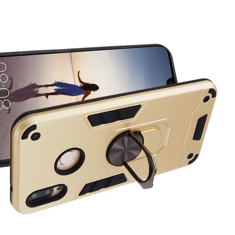 For Huawei P20 Lite / nova 3e 2 in 1 Armour Series PC + TPU Protective Case with Ring Holder