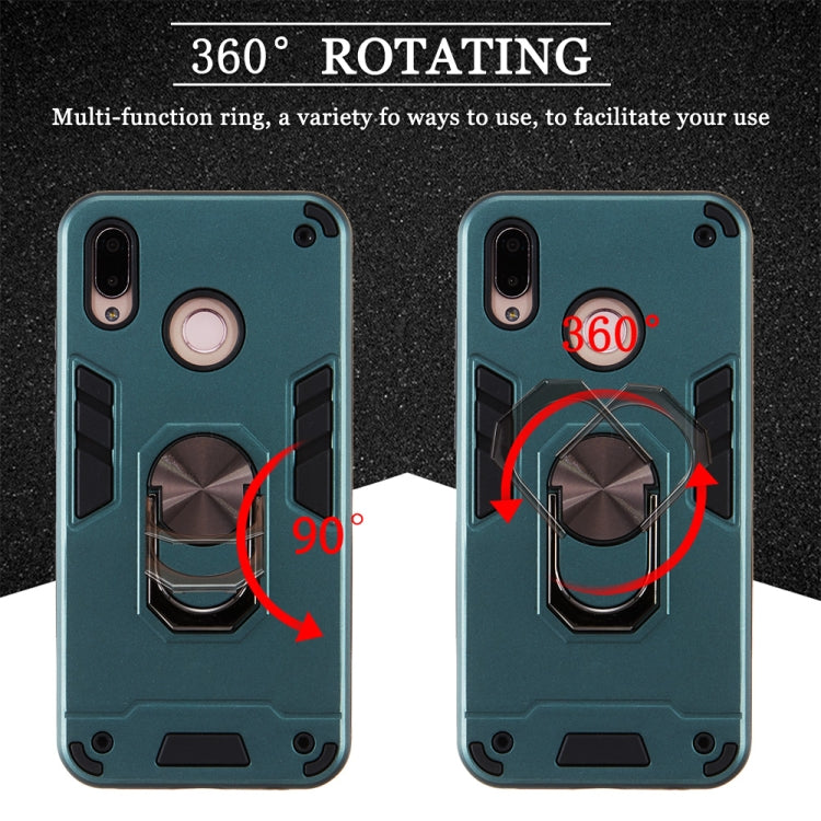 For Huawei P20 Lite / nova 3e 2 in 1 Armour Series PC + TPU Protective Case with Ring Holder
