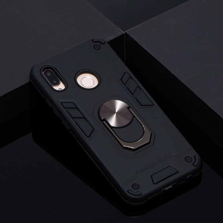 For Huawei P20 Lite / nova 3e 2 in 1 Armour Series PC + TPU Protective Case with Ring Holder