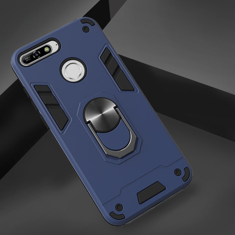 For Huawei Y6 (2018) 2 in 1 Armour Series PC + TPU Protective Case with Ring Holder